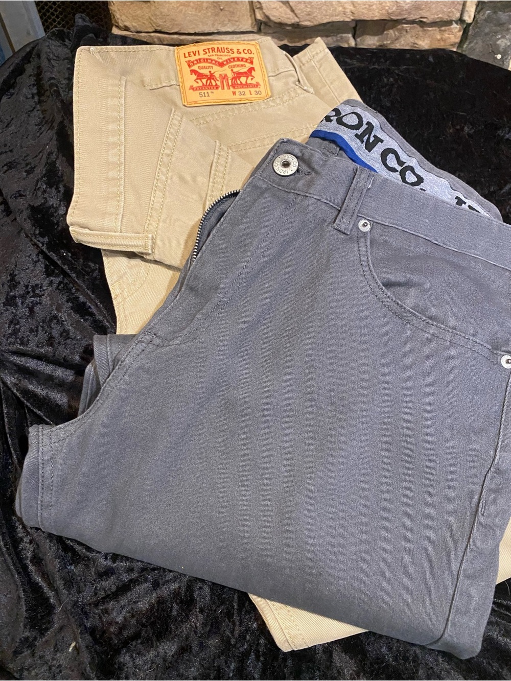 Men’s Khaki and Gray Jeans - Classic Straight Fit